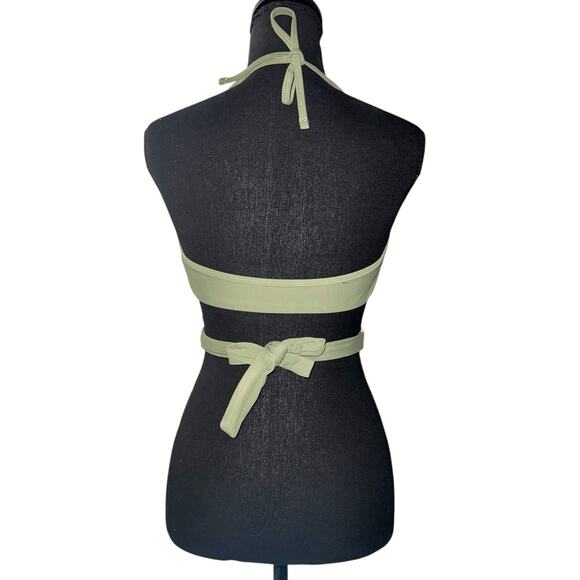 NWT! Aerie Wrap Halter Wraparound Bikini Top in Olive Green - Size Small - Picture 7 of 9
